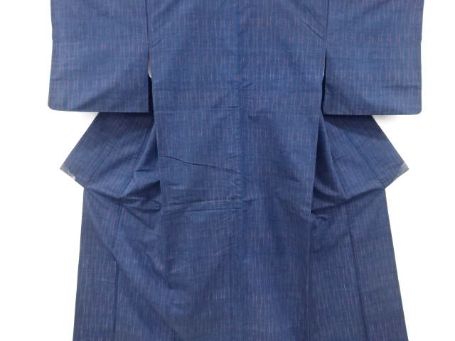 JAPANESE KIMONO / ANTIQUE KIMONO / SILK / TSUMUGI / WOVEN ABSTRACT TATEWAKU PATTERN